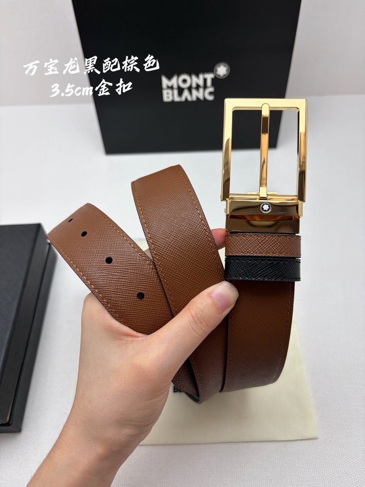 몽블랑 천연소가죽 비즈니스 캐주얼 벨트 3.5cm 001-285954