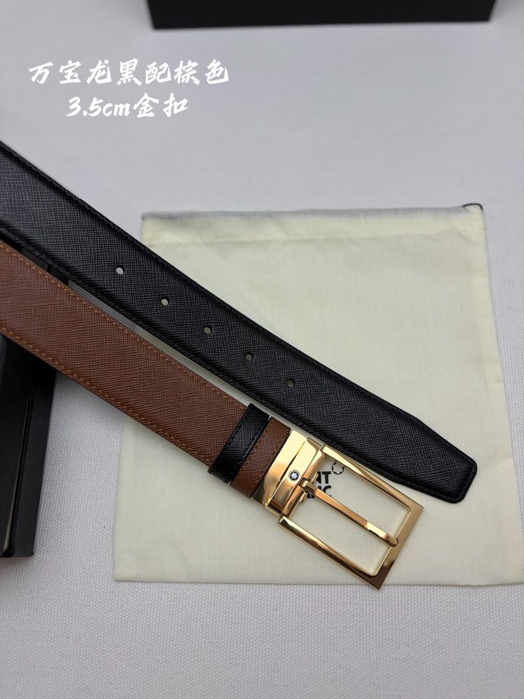 몽블랑 천연소가죽 비즈니스 캐주얼 벨트 3.5cm 001-285954