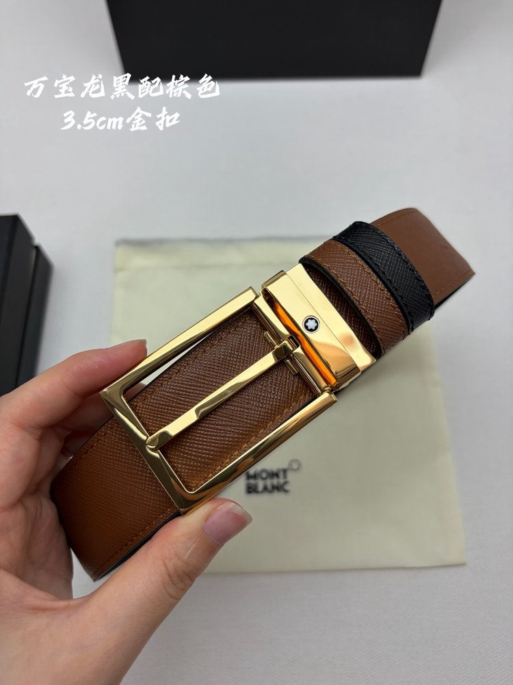 몽블랑 천연소가죽 비즈니스 캐주얼 벨트 3.5cm 001-285954