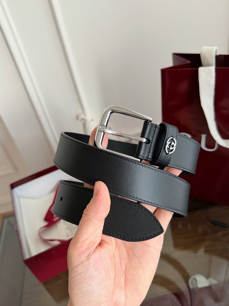 Gucci 송아지 가죽 입체 GG 하드웨어 벨트 001-285985