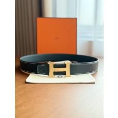 클래식 H 버클 양면 헤드 레이어 소가죽 벨트 001-285996
