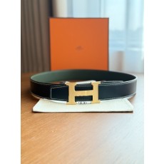 에르메스 H 버클 양면 벨트 (군청색/블랙) 001-285999