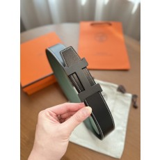 에르메스 클래식 H 버클 양면 벨트 (올리브/블랙) 001-286009