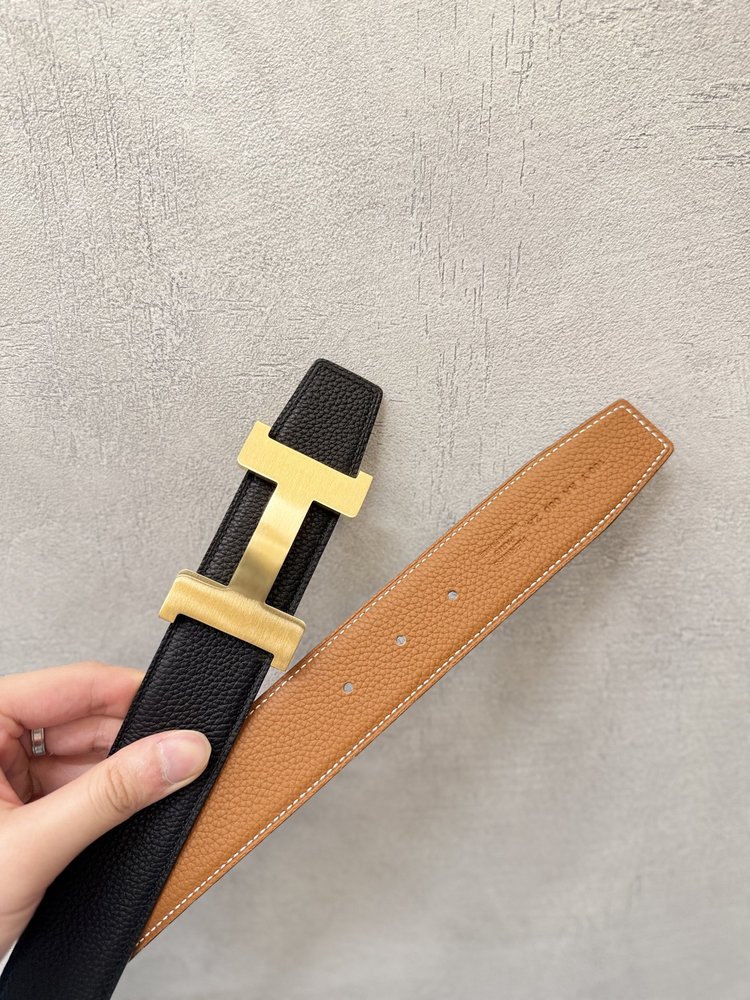양면 벨트 무광 금장 버클 블랙/브라운 001-286023