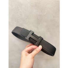 클래식 매트 블랙 H버클 양면 벨트 001-286025