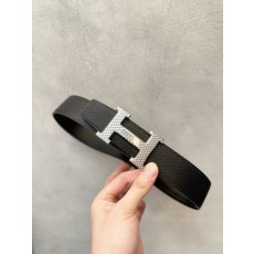 체크 패턴 미러 H 버클 벨트 001-286032