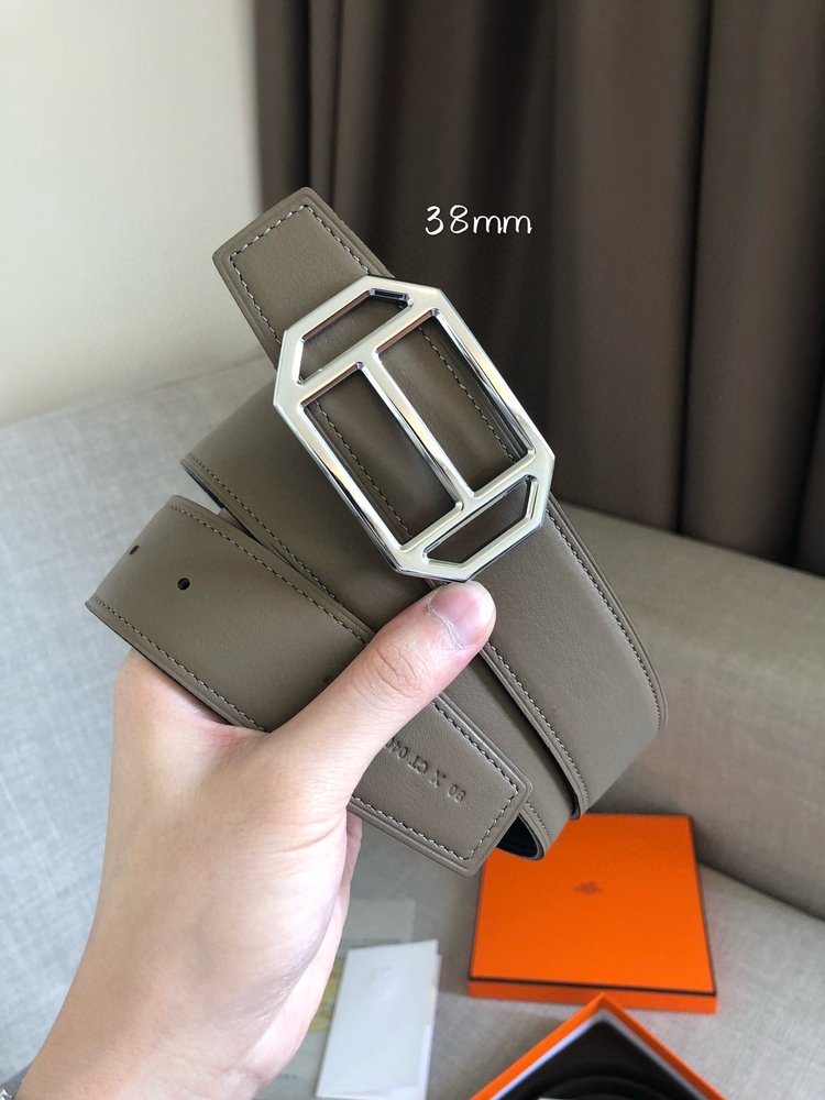에르메스 양면 송아지 가죽 벨트 38mm 001-286046