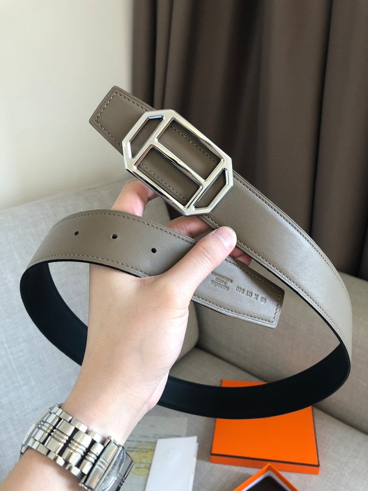 에르메스 양면 송아지 가죽 벨트 38mm 001-286046