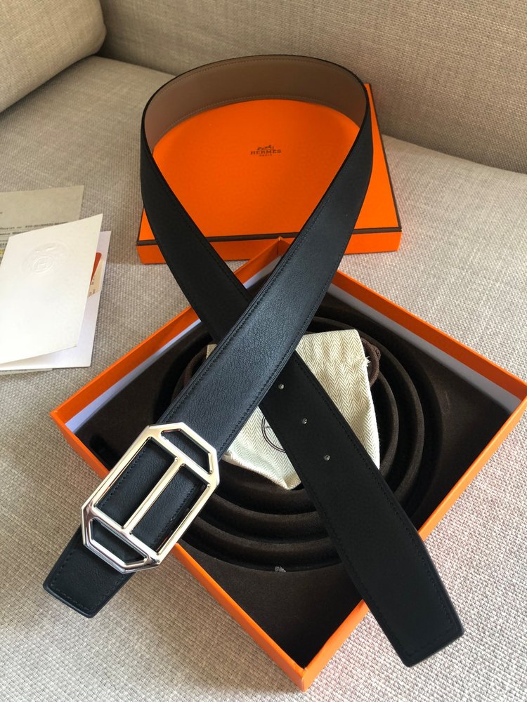 에르메스 양면 송아지 가죽 벨트 38mm 001-286046