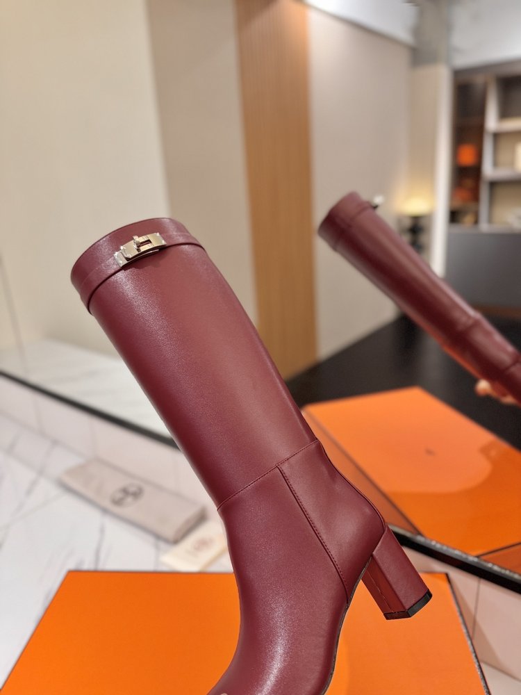 에르메스 점핑 블랙 락 버클 하이부츠 001-286059