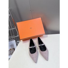 에르메스 켈리 버클 뾰족코 펌프스 (스웨이드 소가죽) 001-286093