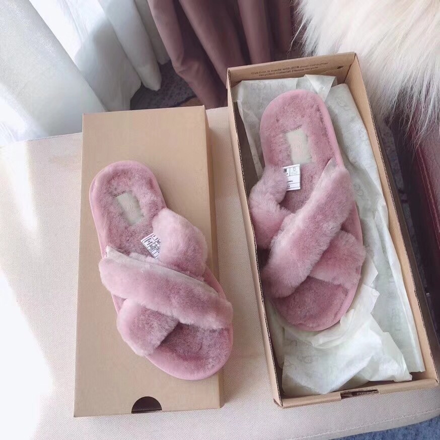 UGG 가을 신상 크로스 스트랩 울 슬리퍼 001-286119