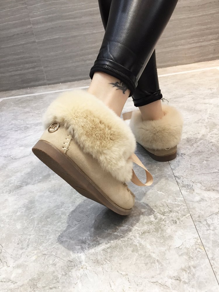 UGG 한정판 토끼털 깃털 양모 여성 부츠 001-286148