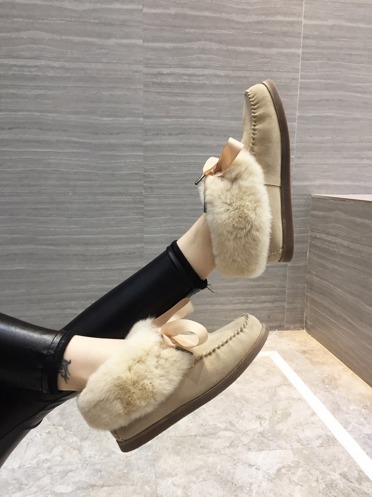 UGG 한정판 토끼털 깃털 양모 여성 부츠 001-286148
