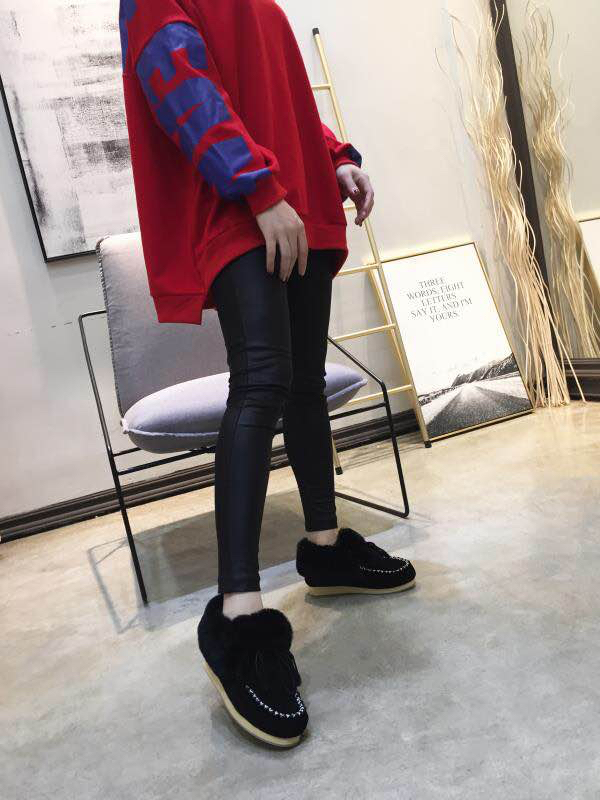 OZWEAR UGG 모피 일체 스노우 부츠 001-286155