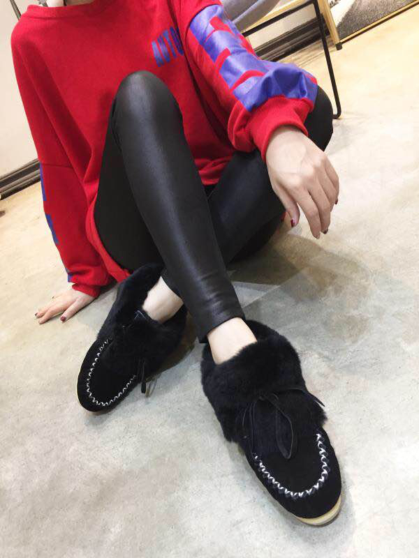 OZWEAR UGG 모피 일체 스노우 부츠 001-286155