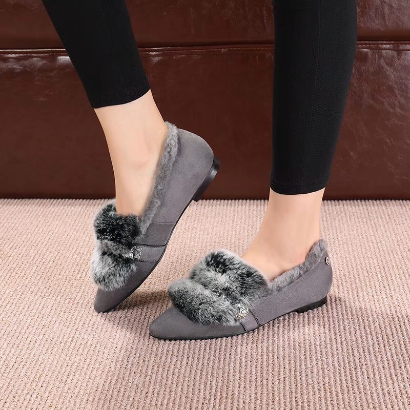 UGG 토끼털 라인스톤 플랫슈즈 001-286159