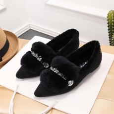 UGG 클래식 비버 털 크리스탈 장식 플랫 여성화 001-286160