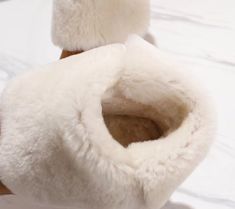 UGG 고광택 소가죽 스웨이드 퍼 앵클 부츠 001-286162