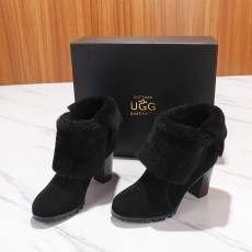 UGG 털가죽 일체형 고광택 누벅 여성 부츠 001-286163