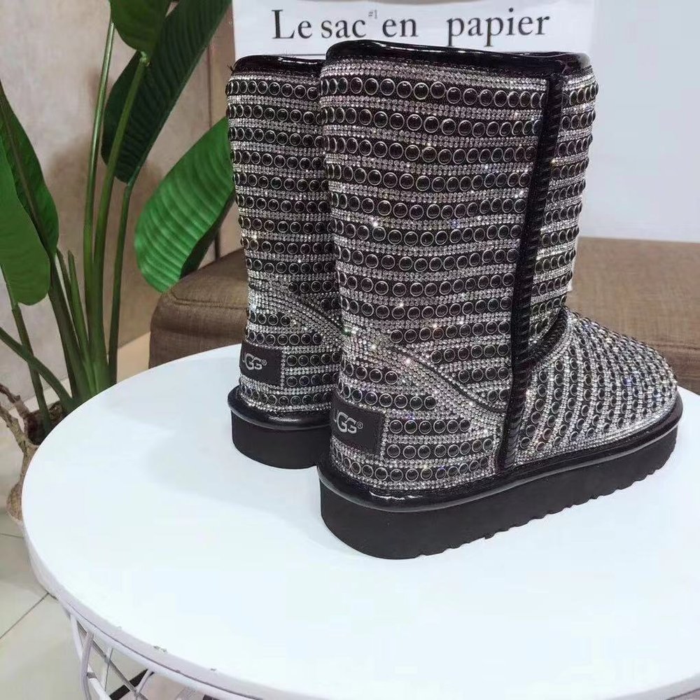 UGG 진주 크리스탈 양모 원피스 스노우 부츠 001-286173