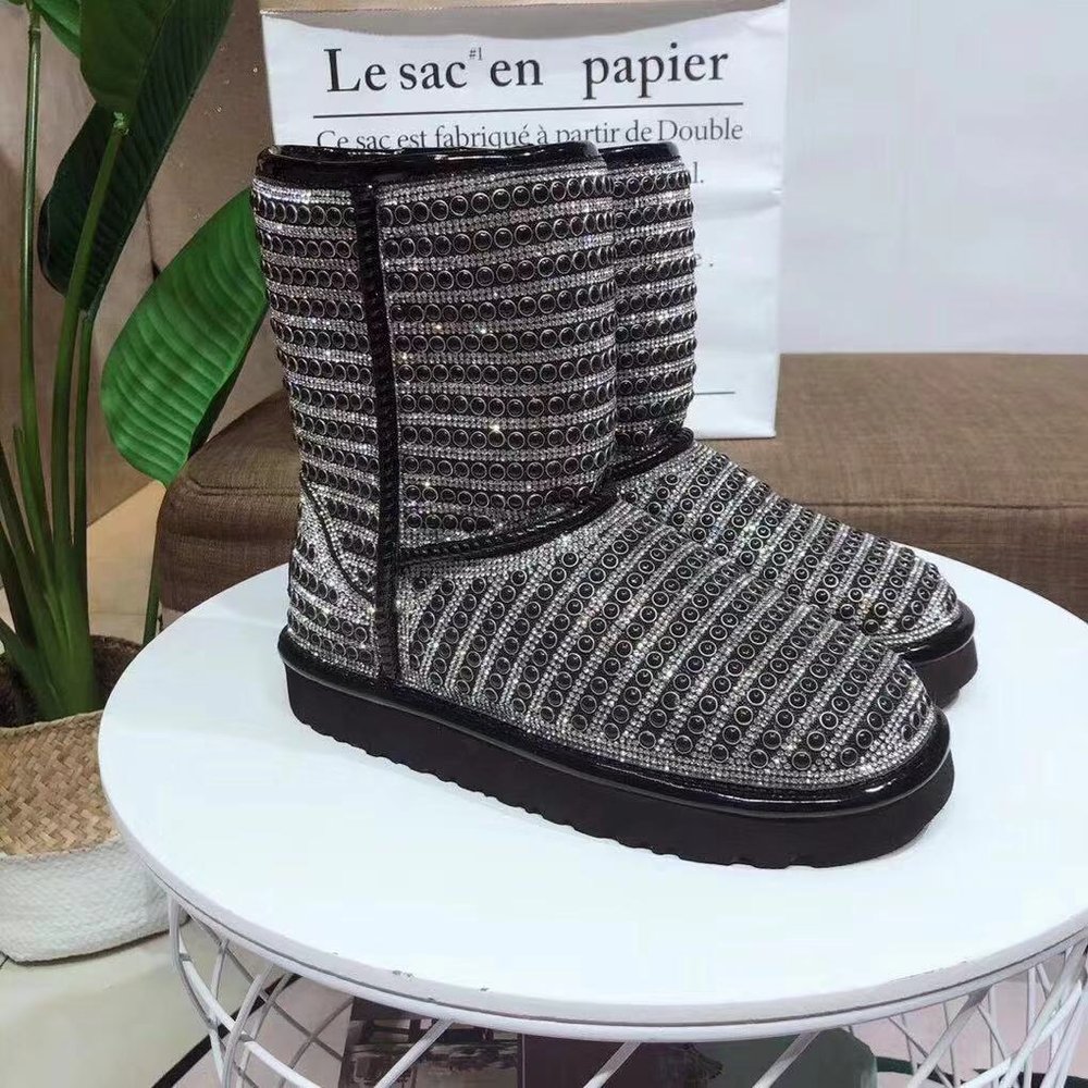 UGG 진주 크리스탈 양모 원피스 스노우 부츠 001-286173