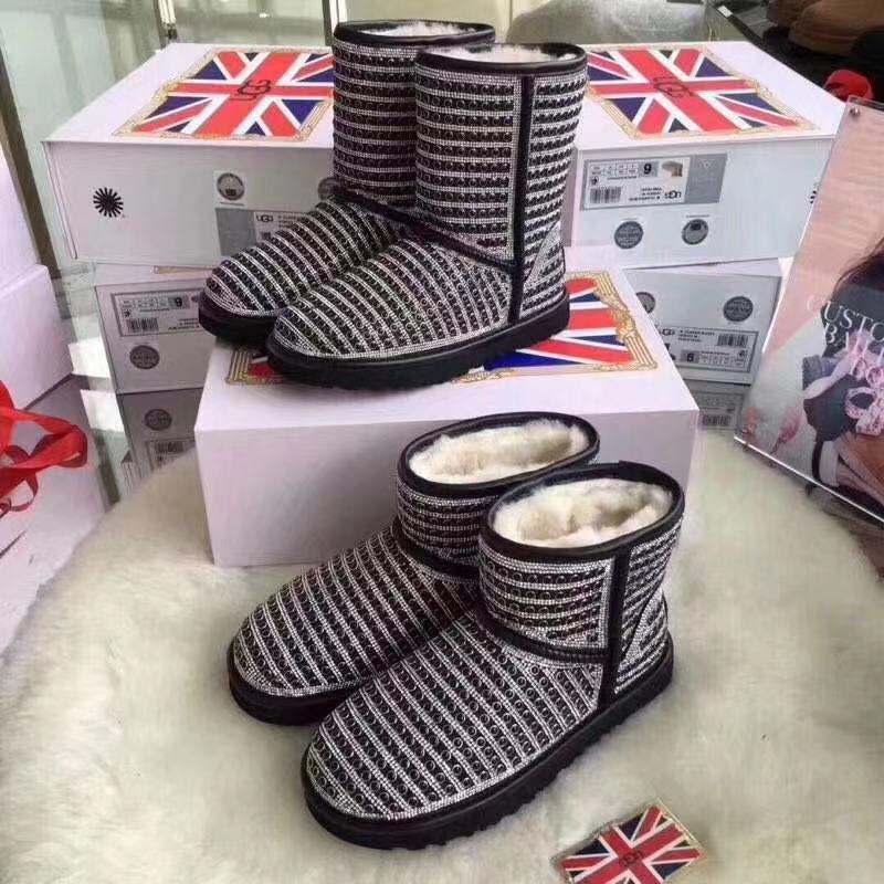 UGG 진주 크리스탈 양모 원피스 스노우 부츠 001-286173