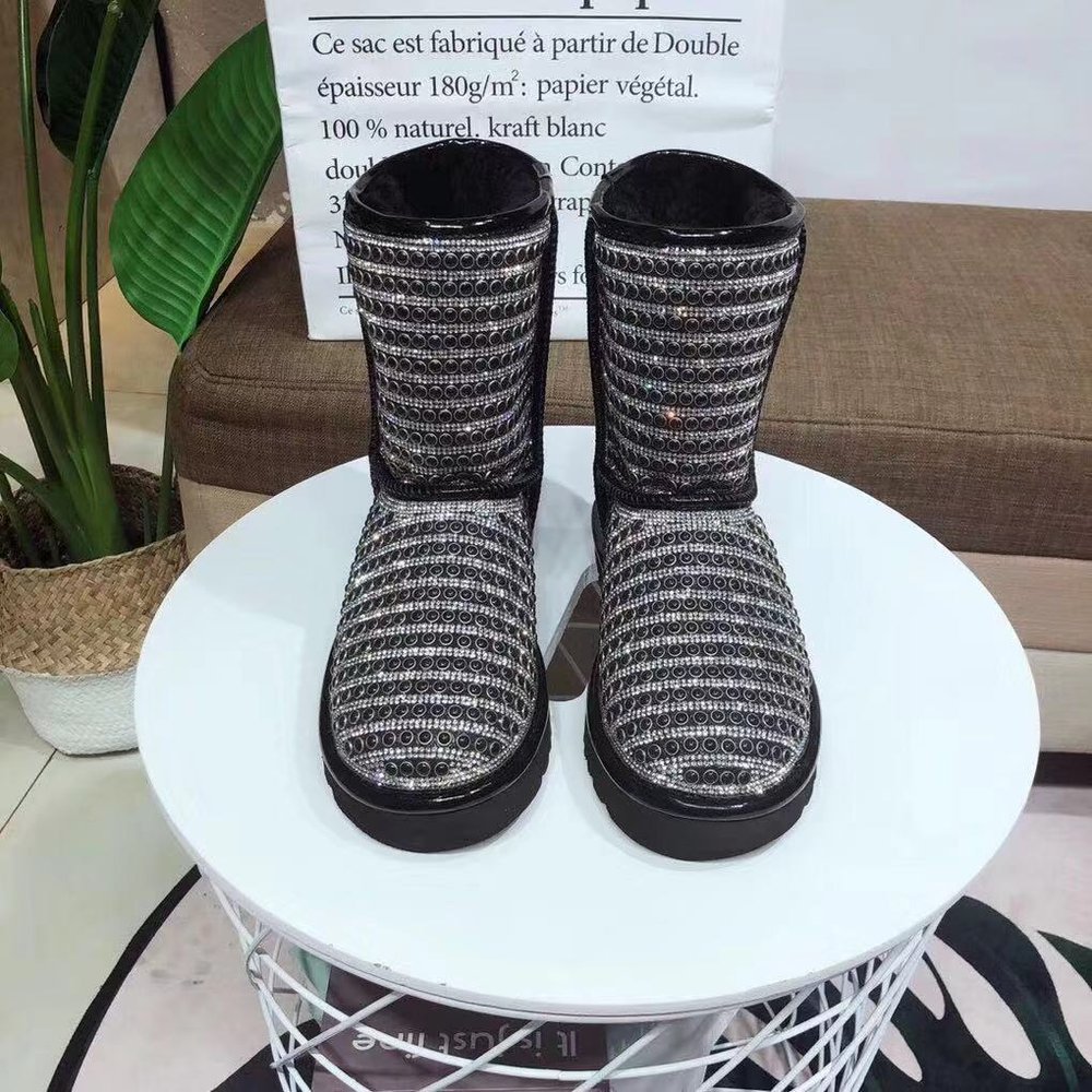 UGG 진주 크리스탈 양모 원피스 스노우 부츠 001-286173