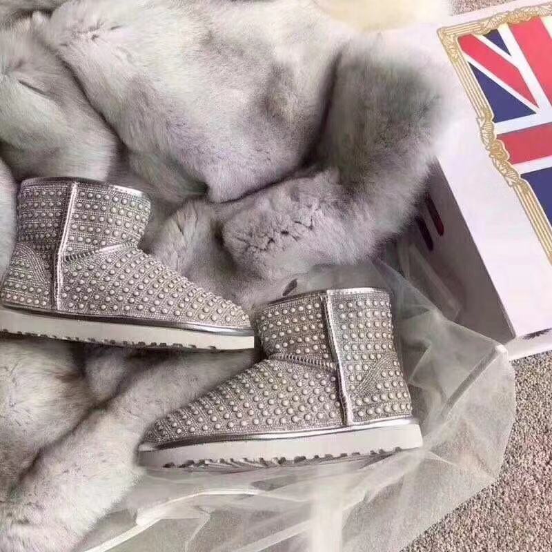 UGG 진주 라인석 양털 스노우부츠 001-286178