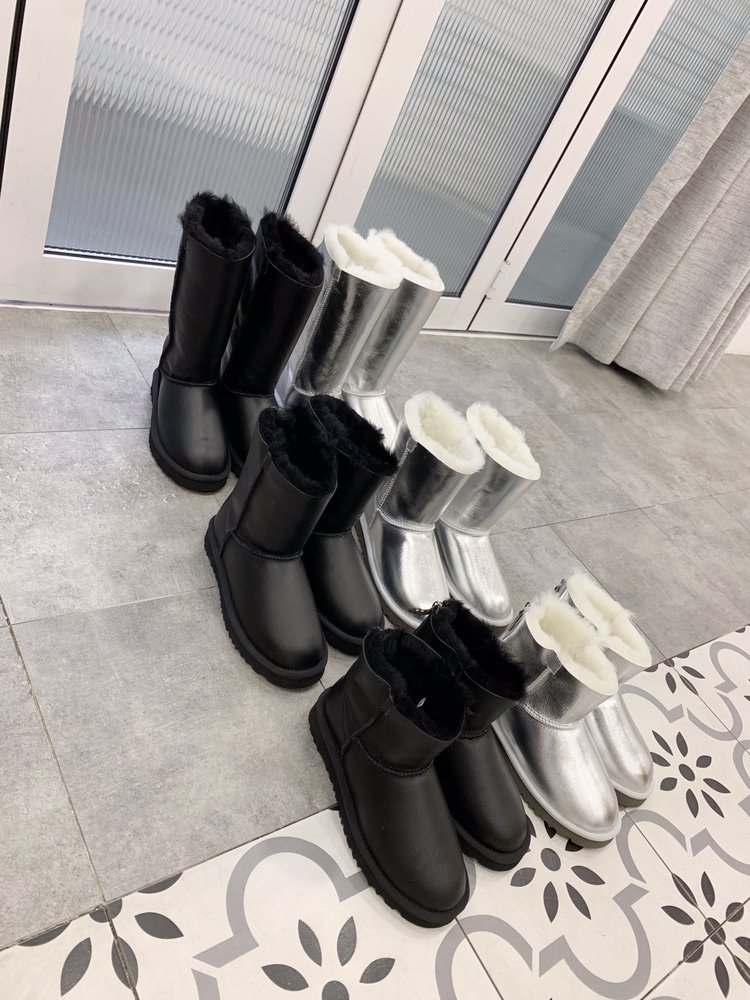 UGG 가죽 퍼 원피스 여성 부츠 001-286332