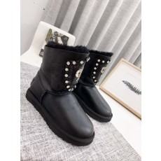 UGG 가죽 퍼 원피스 여성 부츠 001-286384