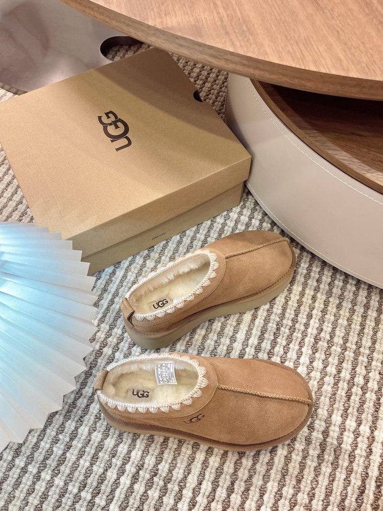 UGG Tazz 두꺼운 밑창 울 털 슬리퍼 001-286490