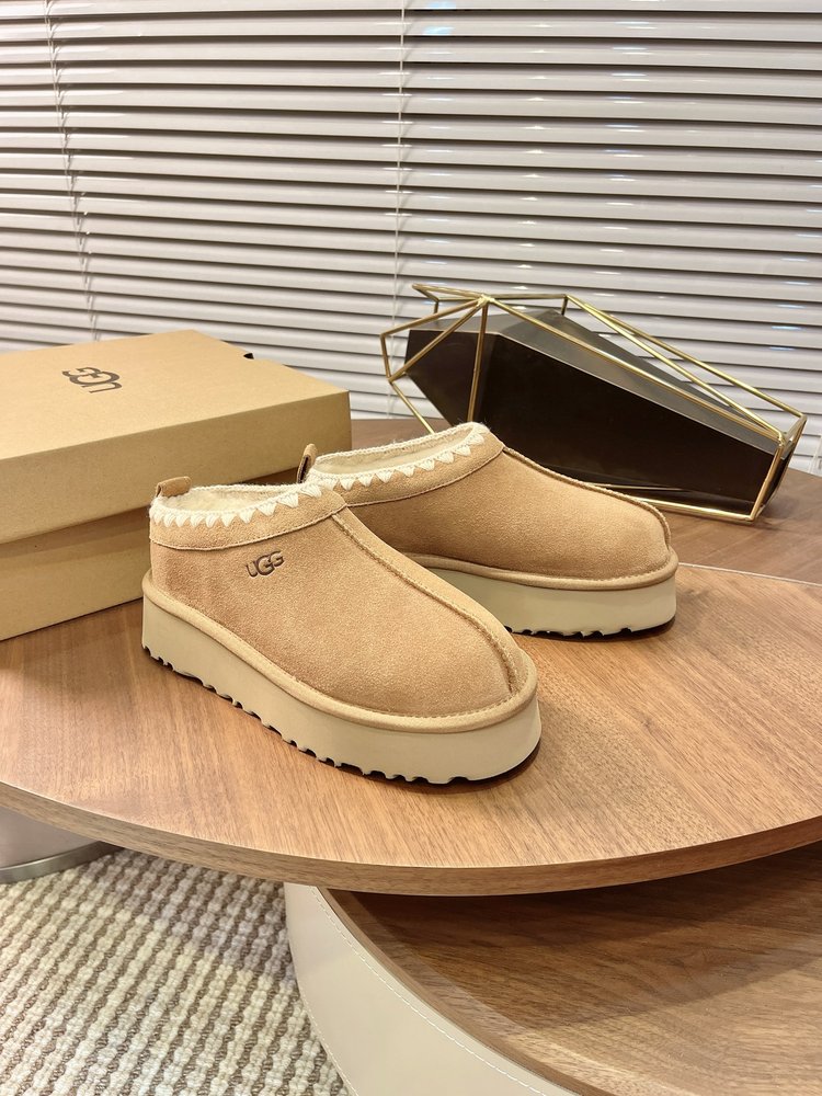 UGG Tazz 두꺼운 밑창 울 털 슬리퍼 001-286490