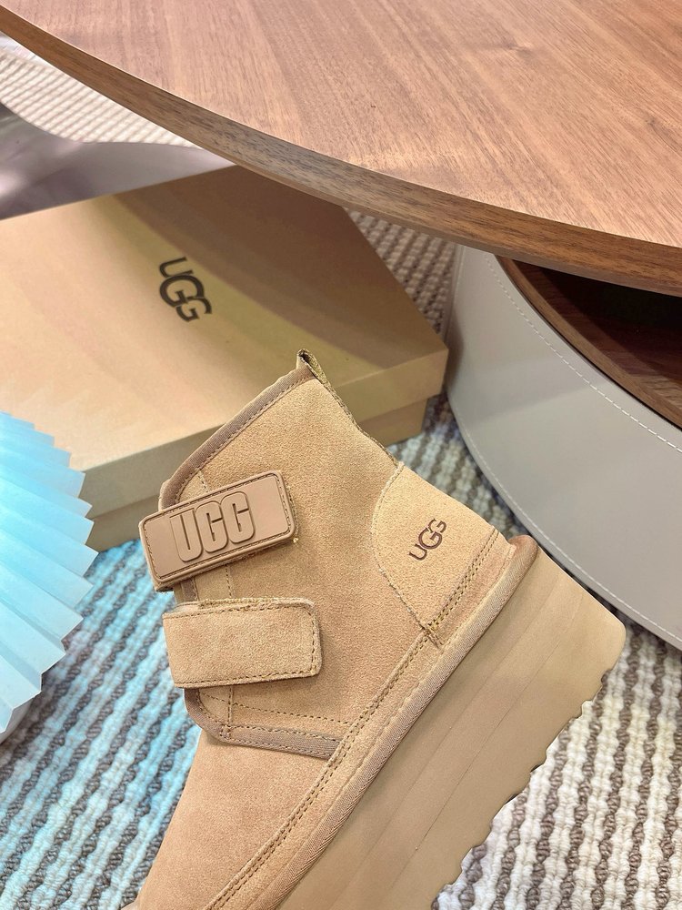 UGG 두꺼운 밑창 더블 벨크로 스노우부츠 001-286520