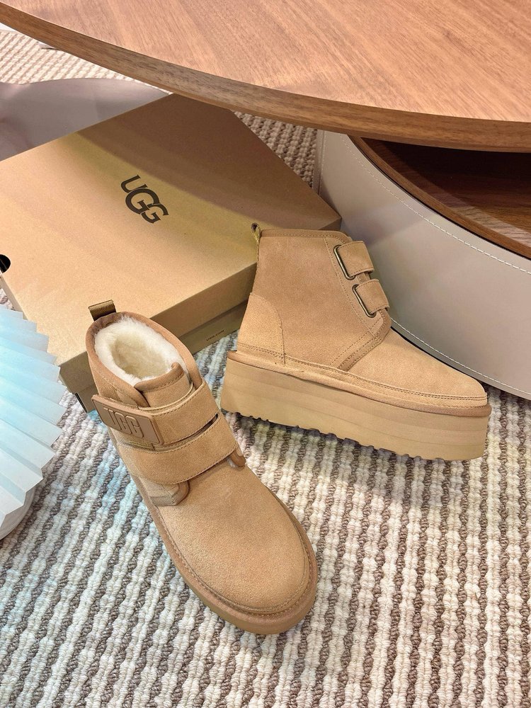 UGG 두꺼운 밑창 더블 벨크로 스노우부츠 001-286520