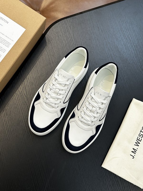 J.M. Weston 남성 클래식 레이스업 스니커즈 001-286823