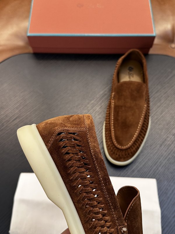 Loro Piana 클래식 모카신 방수 가죽 수제 직조 001-286904