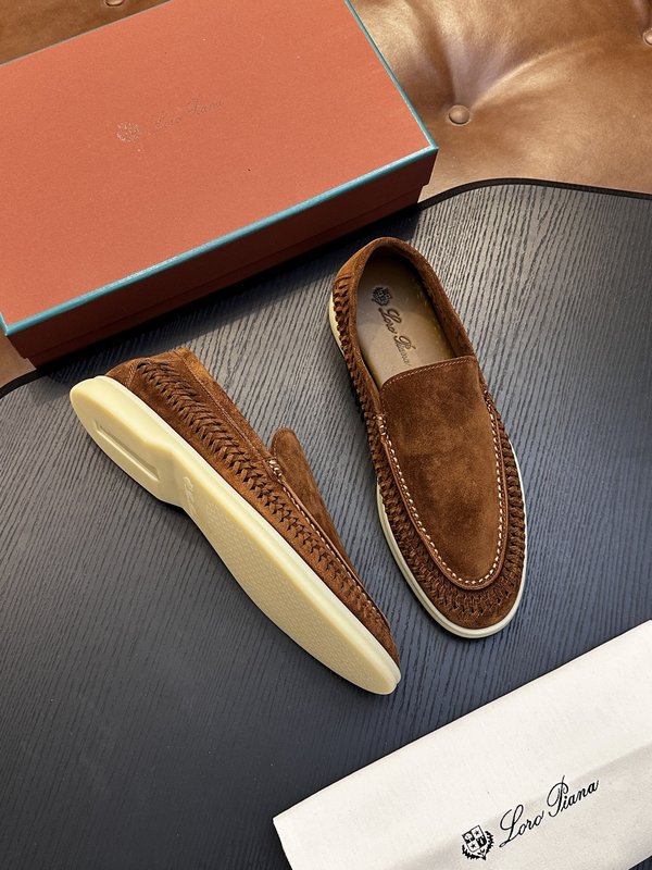 Loro Piana 클래식 모카신 방수 가죽 수제 직조 001-286904
