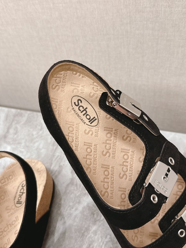 발렌시아가 X Scholl 콜라보 코르크 밑창 커플 슬 001-286971