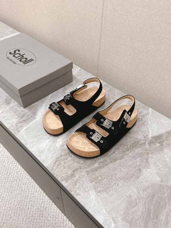 발렌시아가 X Scholl 콜라보 코르크 밑창 커플 슬 001-286971