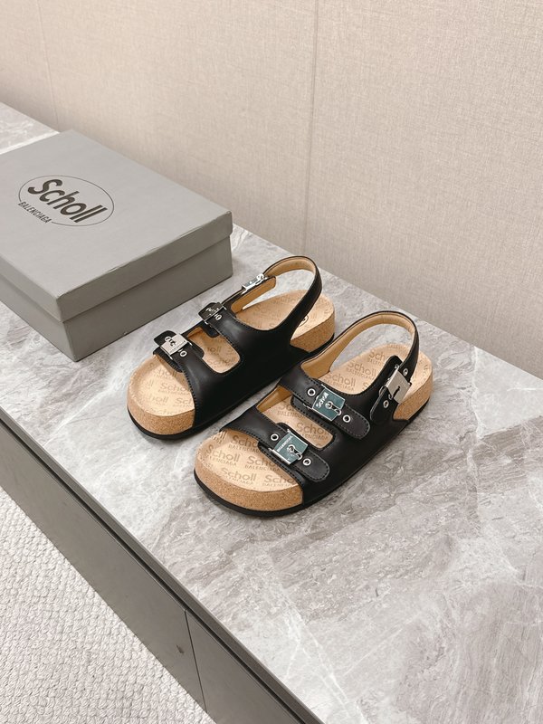 발렌시아가 x Scholl 콜라보 코르크 밑창 슬리퍼 001-286972