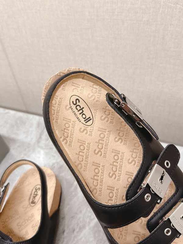 발렌시아가 x Scholl 콜라보 코르크 밑창 슬리퍼 001-286972