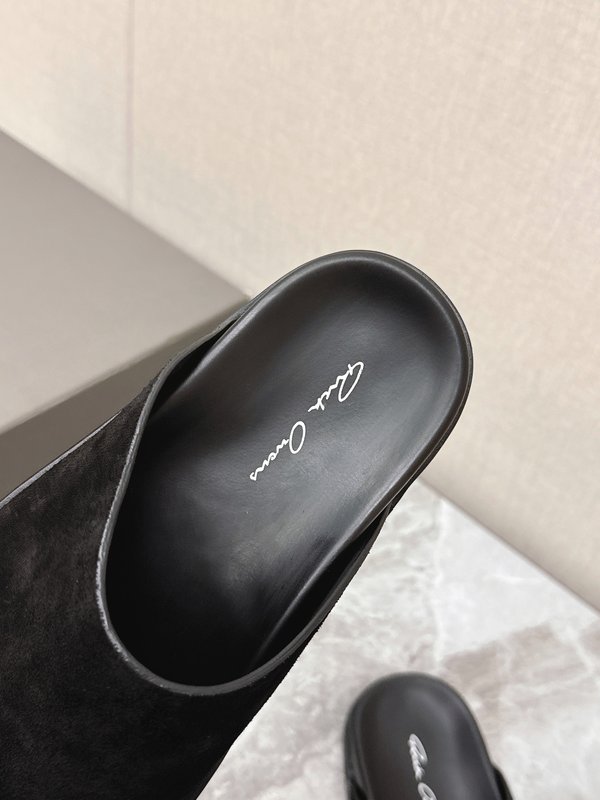 Rick Owens 스트랩 슬리퍼 블랙 스웨이드 001-287024