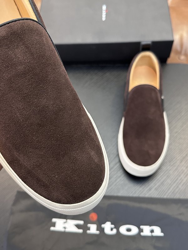 Kiton 남성용 송아지가죽 운동화 001-287114