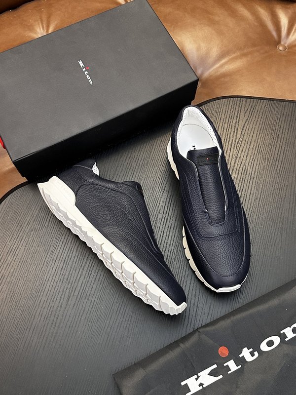 Kiton 남성 송아지가죽 운동화 001-287119