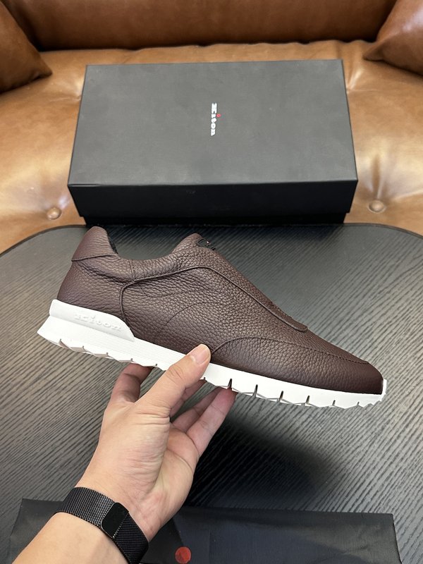 Kiton 남성 송아지 가죽 운동화 001-287120
