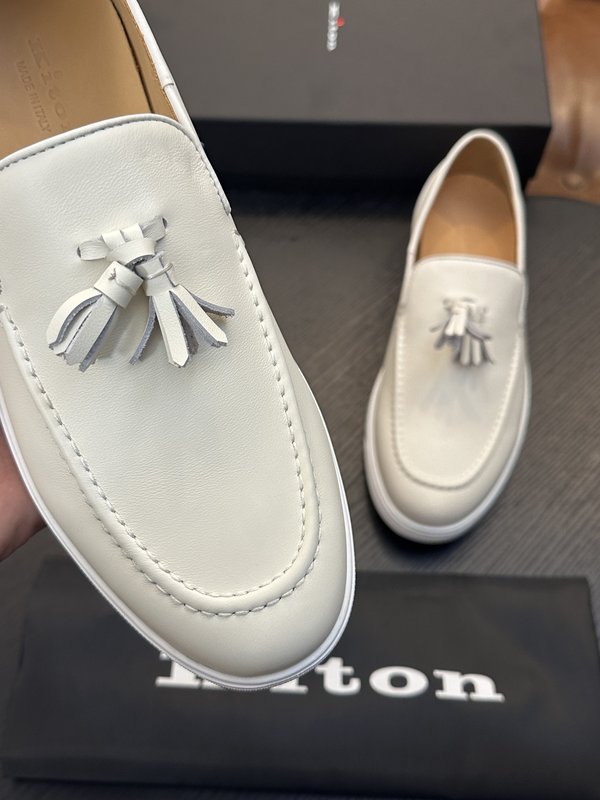 Kiton 남성 소가죽 스니커즈 001-287141