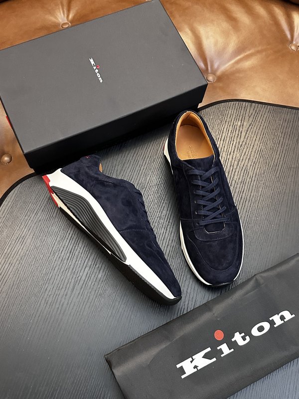 Kiton 남성 송아지가죽 운동화 001-287149