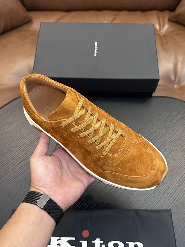 Kiton 남성용 송아지가죽 운동화 001-287150