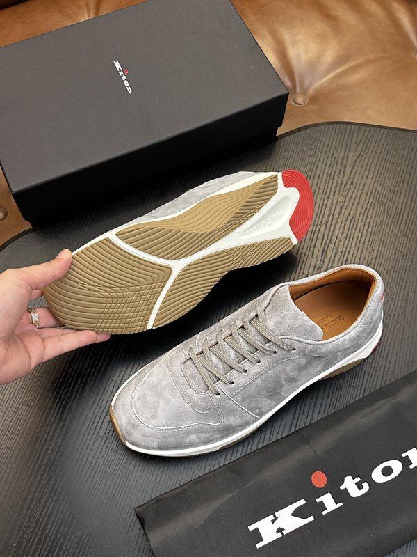 Kiton 남성 송아지 가죽 운동화 001-287152